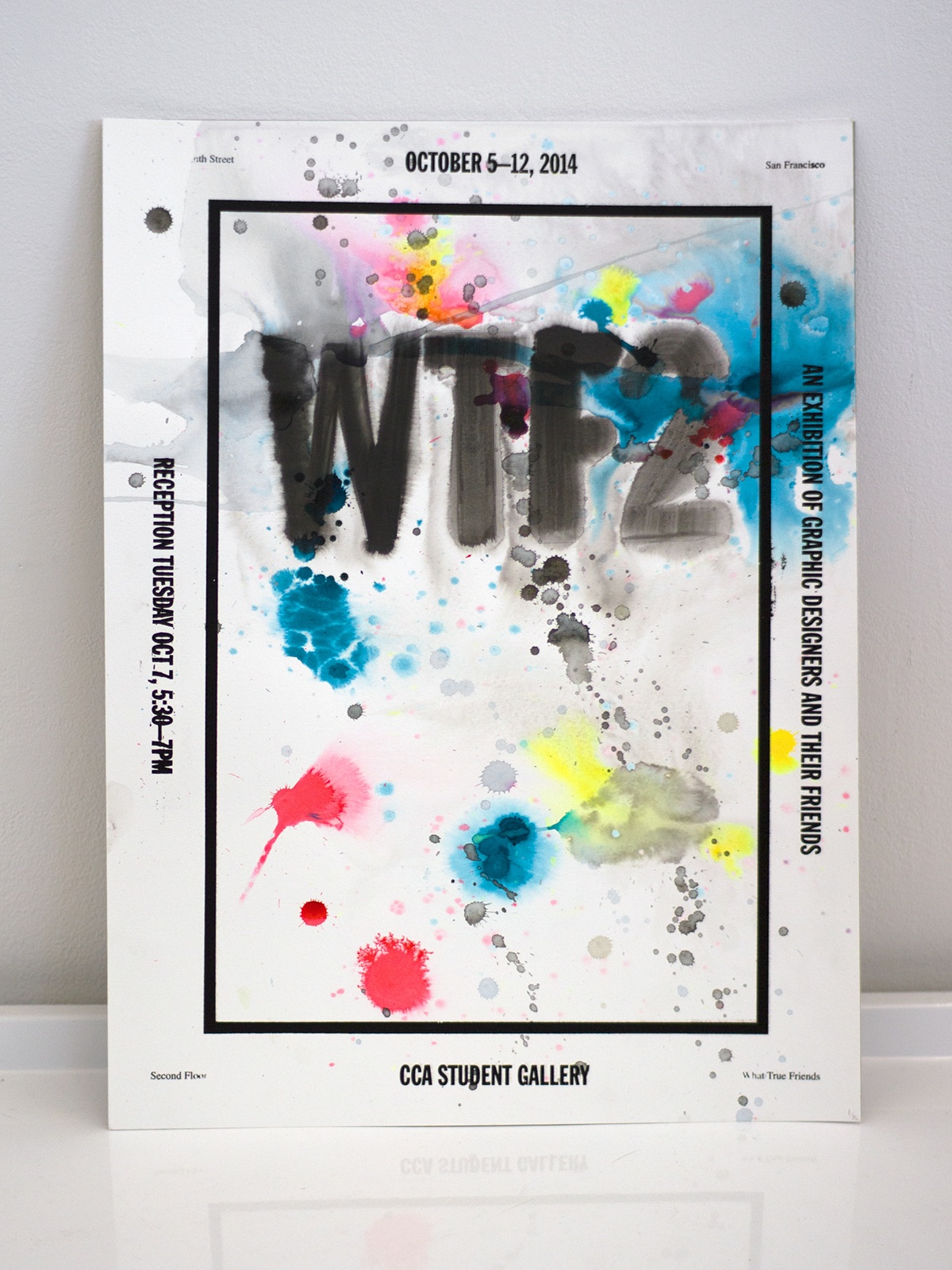 WTF2 cca student exhibition watercolor beer wine skittles poster screenprint