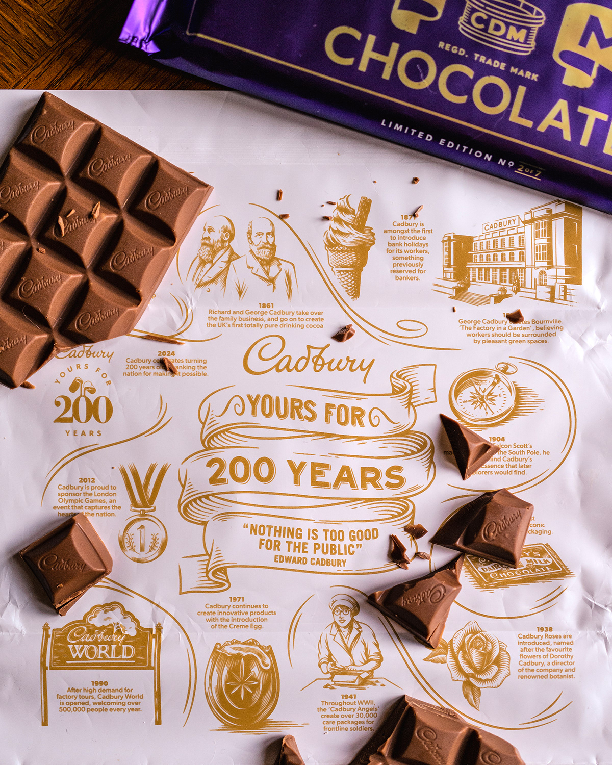 chocolate cadburys etching woodcut vintage Packaging Candy branding 
