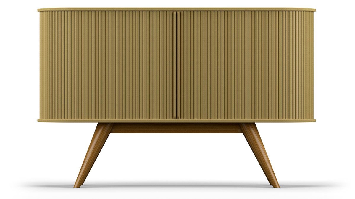 furniture sideboard storage wood oak plywood vintage