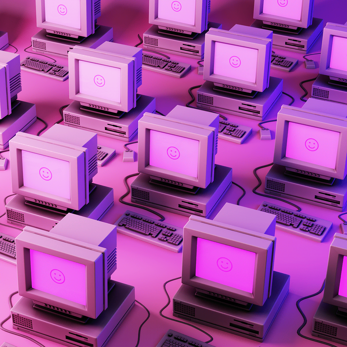 3D 3D model aesthetic Computer computermodel pastel Retro RetroComputer vintage