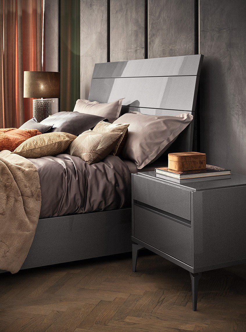 contemporary Nightstand furniture texas plano Alf Italia bedroom decor Graphite nightstand Zilli Furniture
