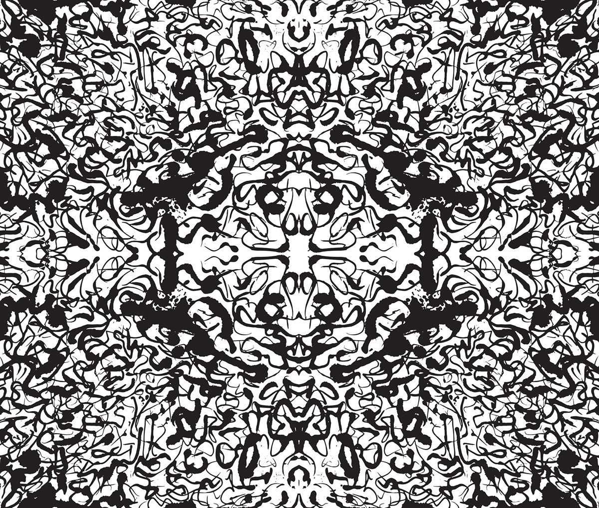 ink pattern Rorschach test psychology design Fine Arts  ILLUSTRATION  Ink Blots Illustrator Digital Art 