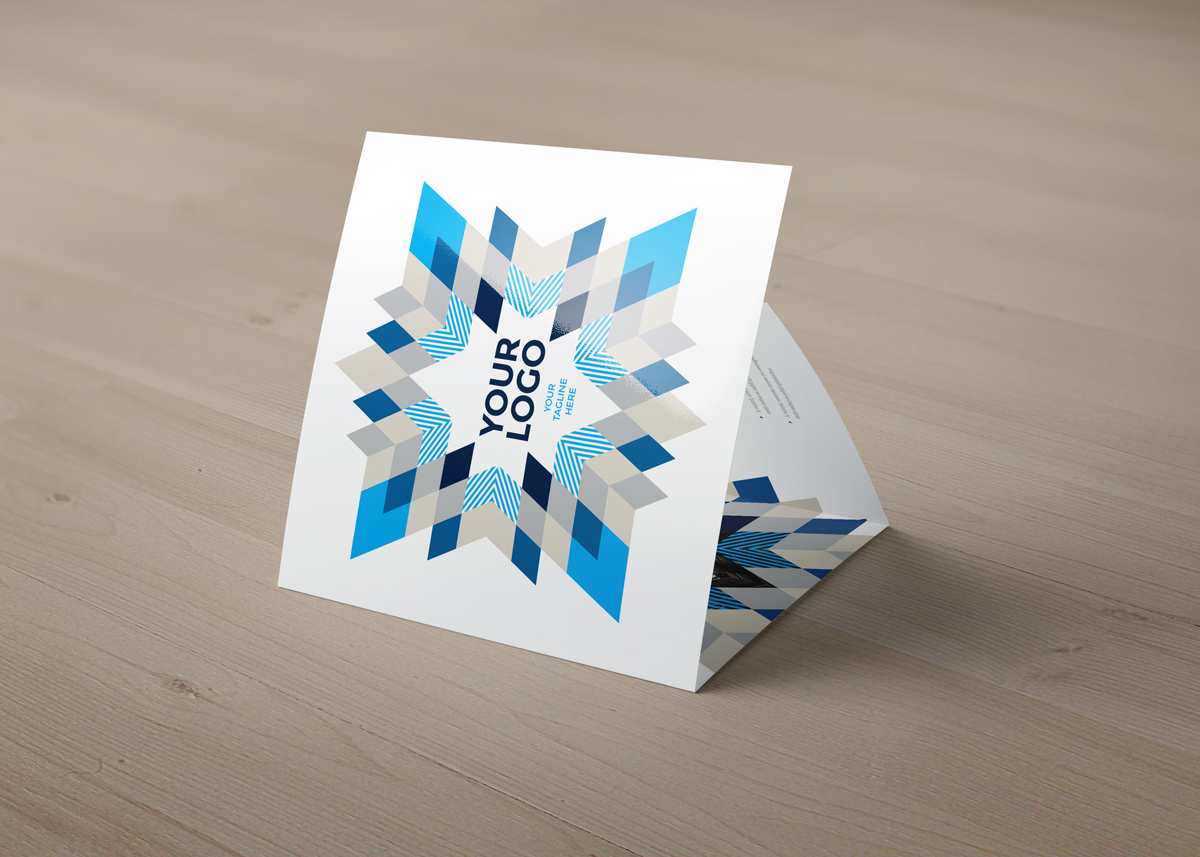 trifold brochure pattern blue minimal geometric template