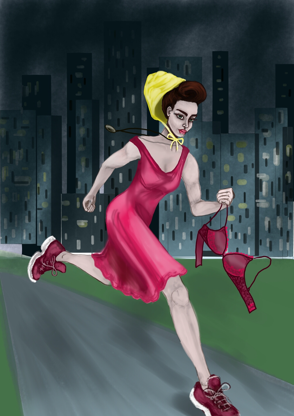 ILLUSTRATION  painting   girl Character digital running city