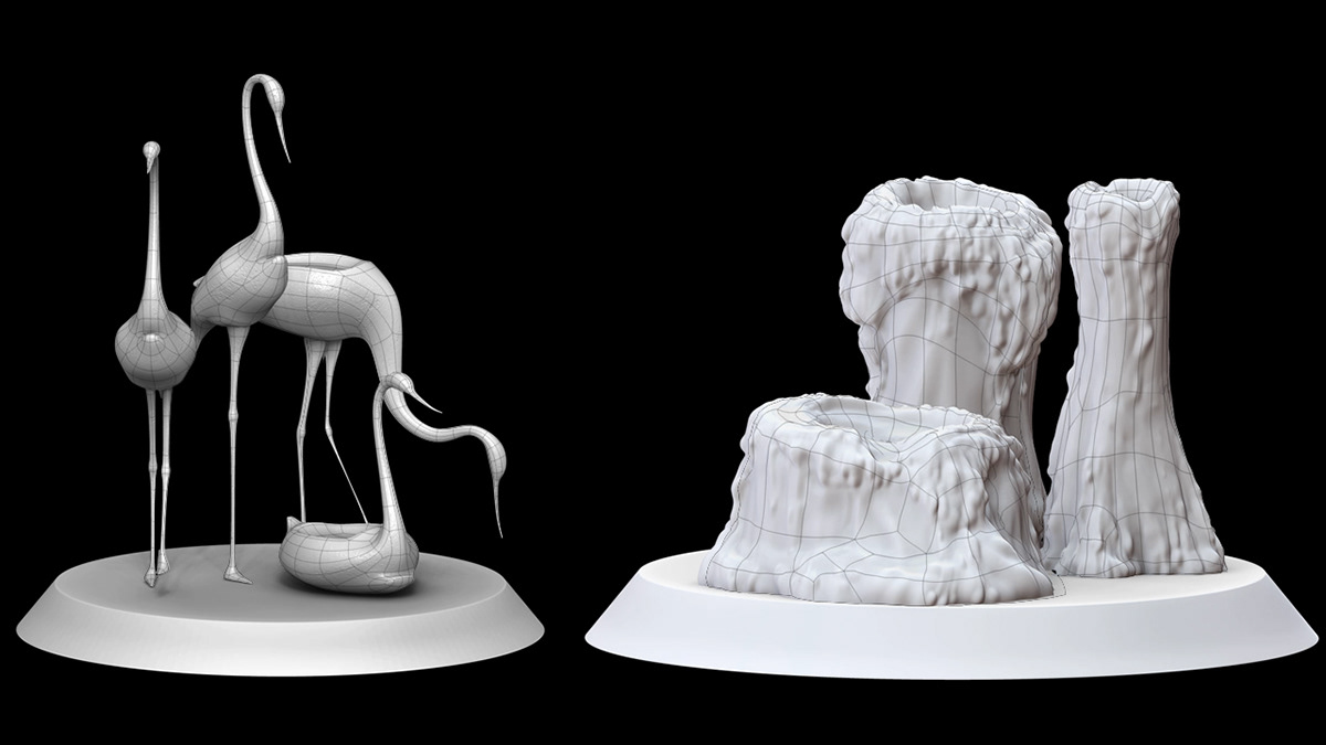 3D  Environment  digital Sculpt oriental natural Maya Zbrush displacement