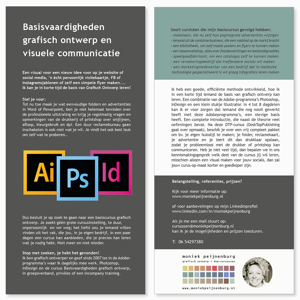 dtp grafisch ontwerp cursus Workshop photoshop InDesign Ondernemers Adobe Portfolio
