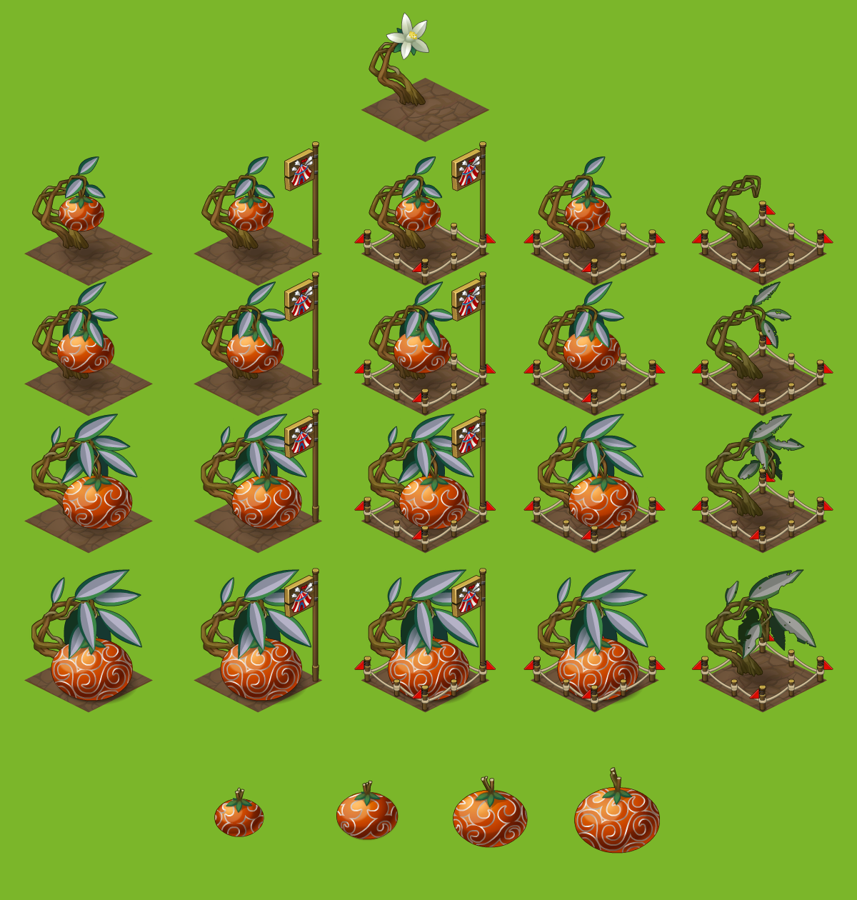 Plant growth stages game assets