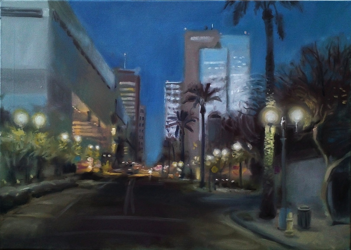 landscapes  urban city impressionism twilight