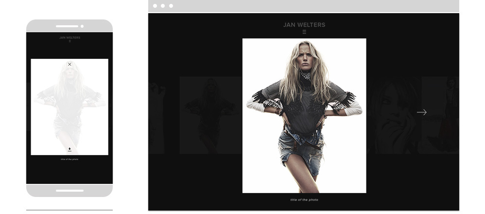 Jan Welters UI Responsive Design fashion photography Website minimal