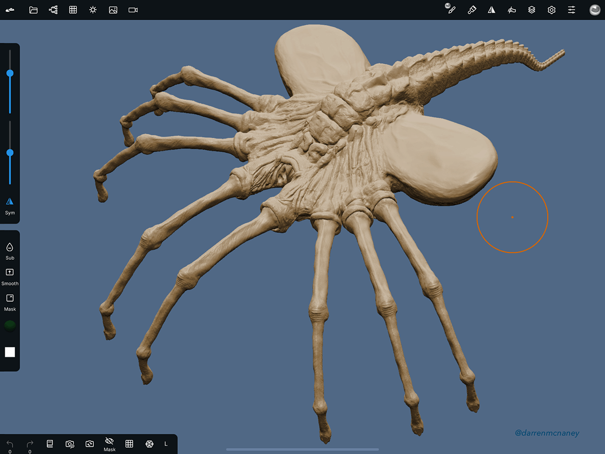 3dprinting alien characterdesign digitalsculpting Facehugger Giger modelling NOMADSCULPT sculpting 