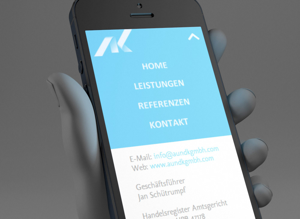 A&K GmbH Gebäudereinigung corporate identity Web mobile industrial cleaning