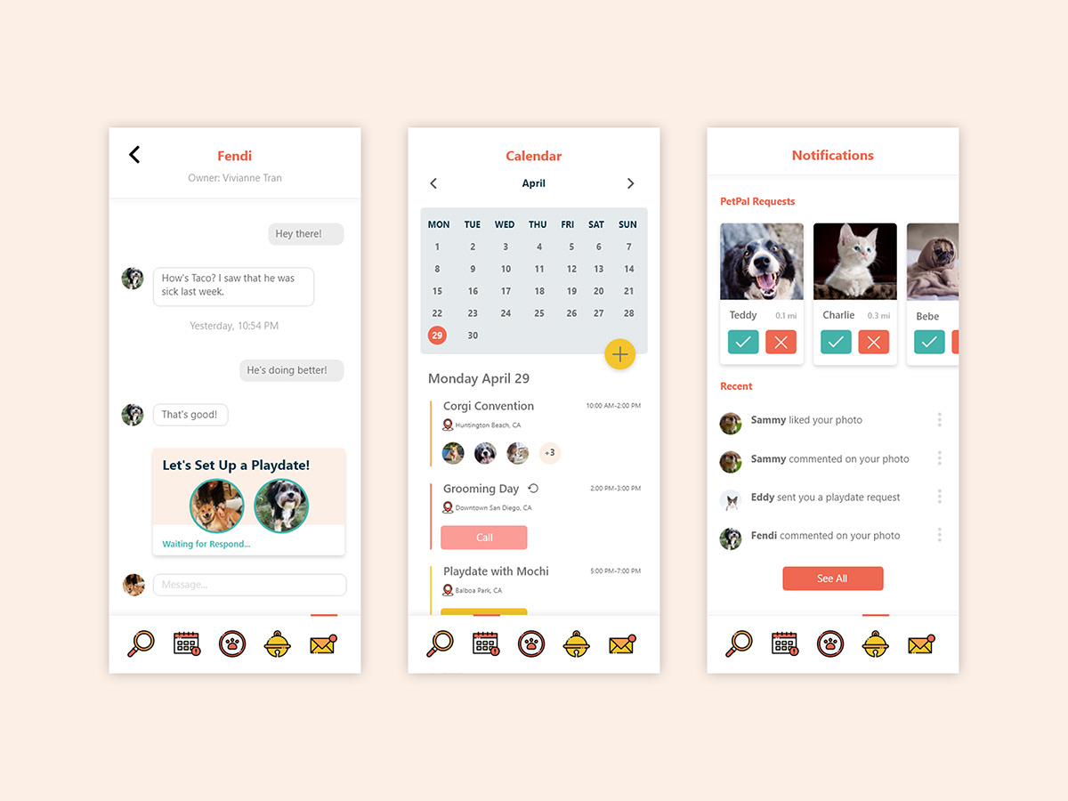 brand design identity Layout logo mobile Pet UI ux visual