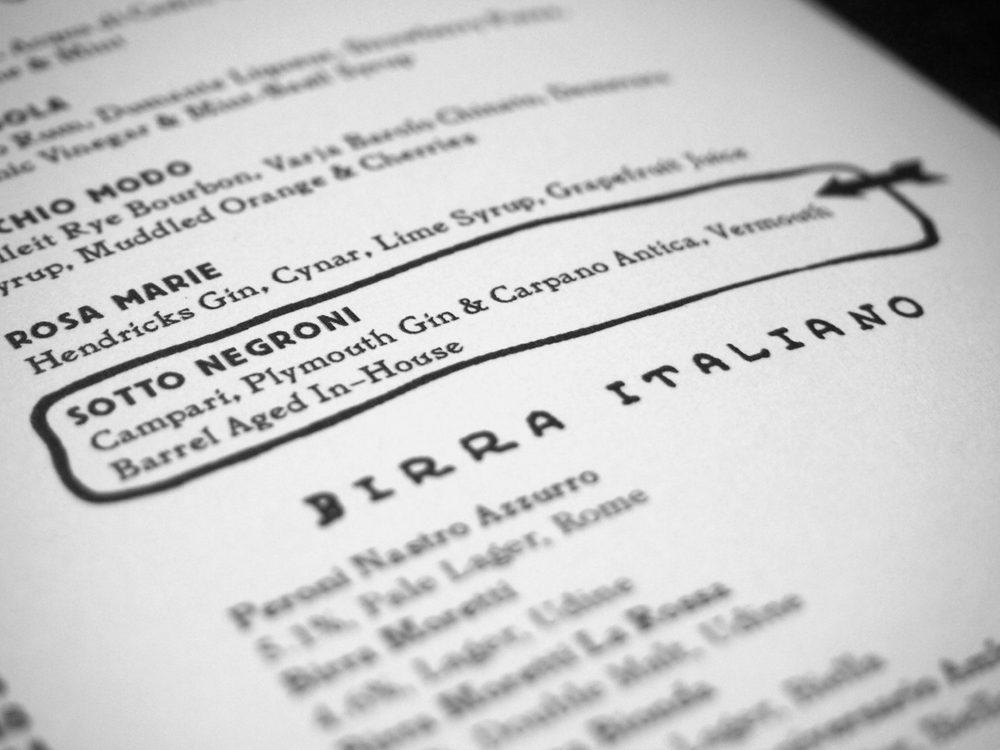 sotto  italian restaurant typeface design