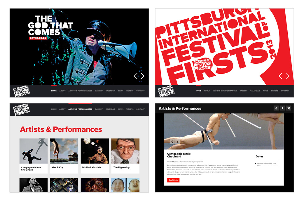 Pittsburgh festival International arts Performance culture logo red