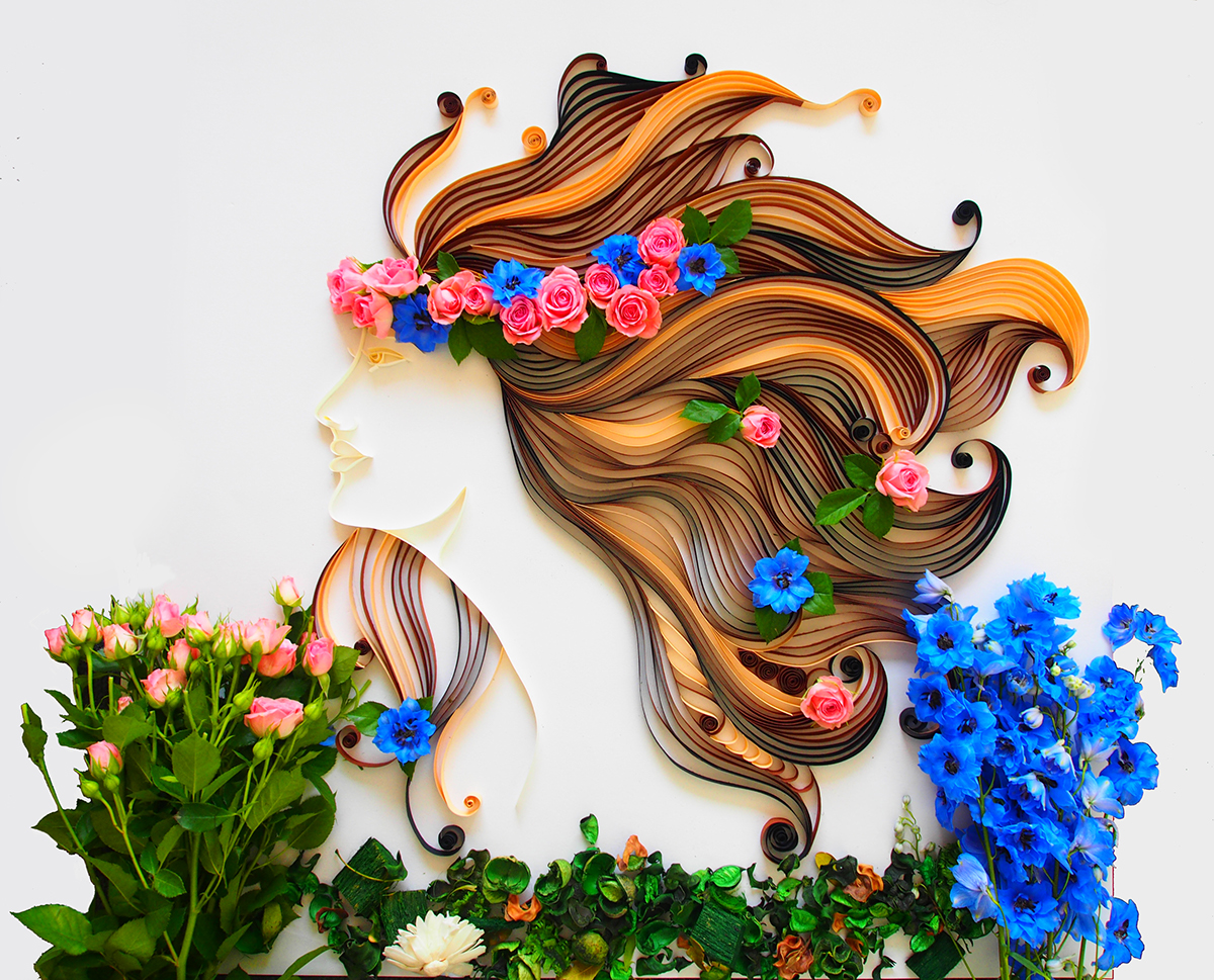 woman paper quilling mom mother Beautiful sweet design flower photoshop female woman photography Go Green natural Florish Nature best design