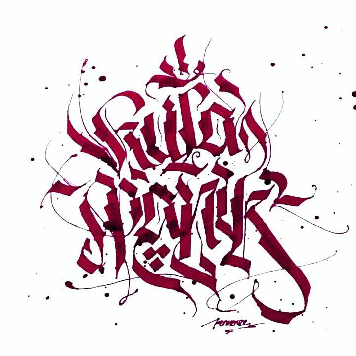 Blackletter modern calligraphy calligraffiti logo type type Kaligrafi