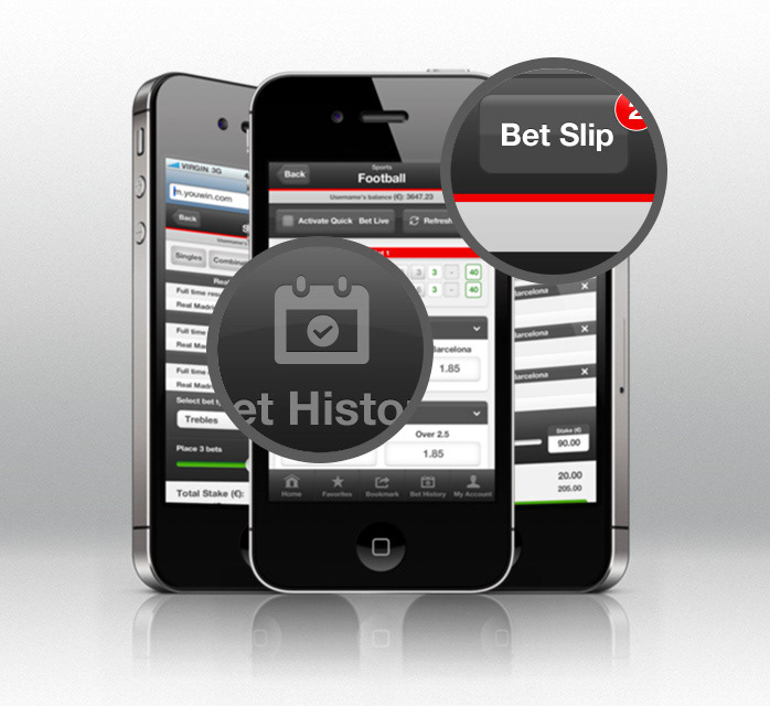 mobile app betting youwin interactive Interface UI ux sports iphone android blackberry bet football tennis