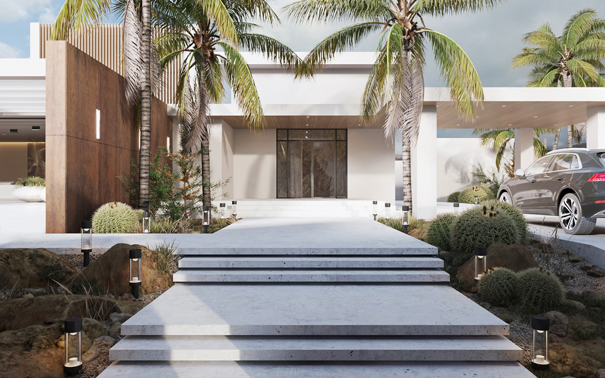 exterior Landscape 3d max design Modern Design architecture modern architecture swimming pool