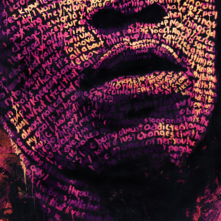portrait Picasso Jimi Hendrix John Lennon tupac 2pac the beatles hip hop typography portrait collage paint faces Lyrics Pop Art Celebrity