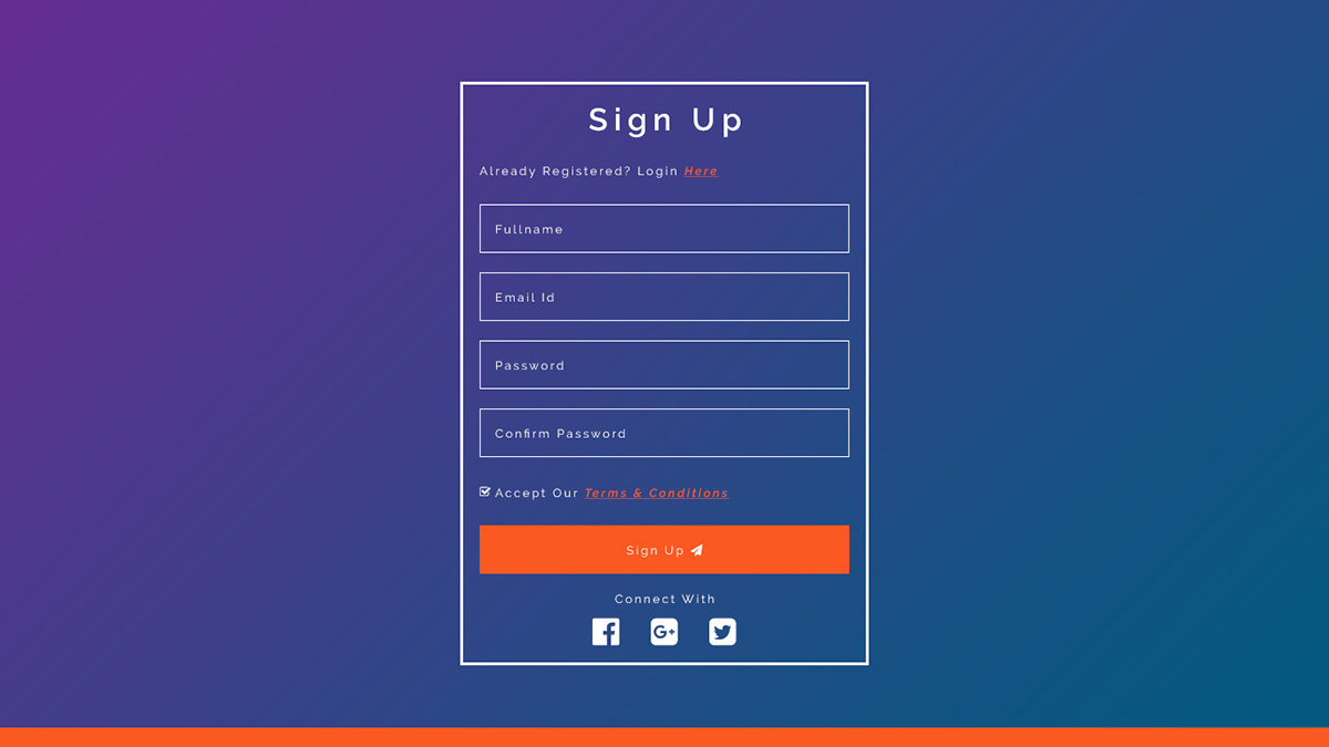 signup form ui design Website Design minimal design
