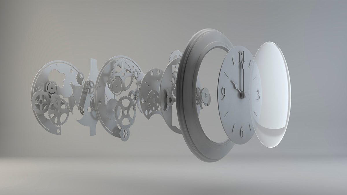 CGI 3D clocks gears