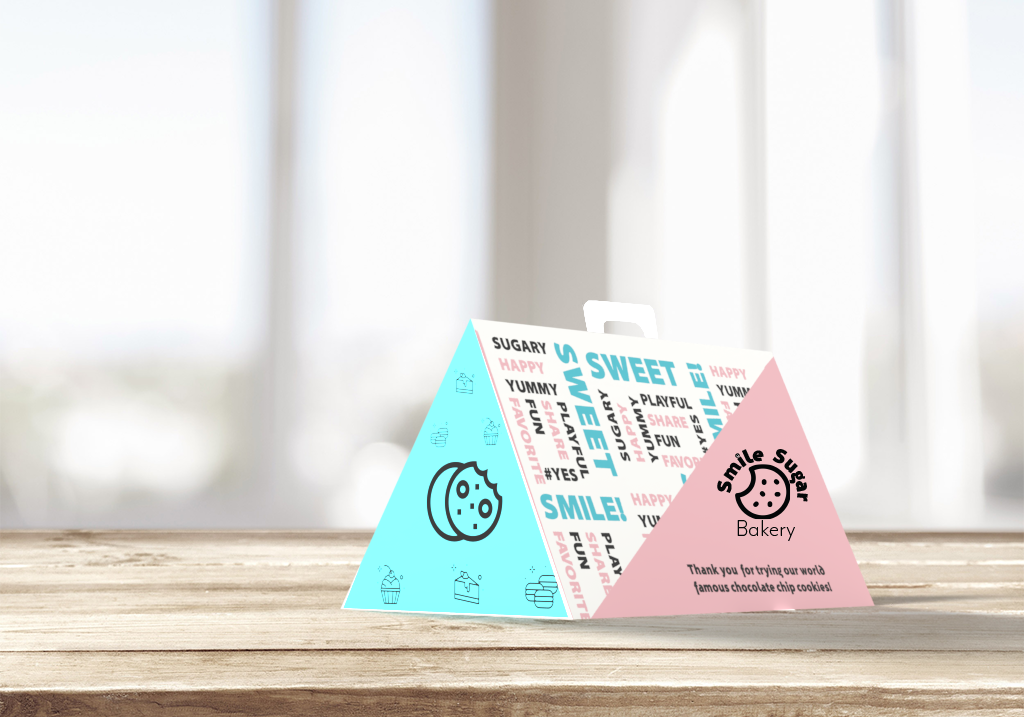 Adobe InDesign Ava Hansen bakery branding  commercial packaging marketing   Packaging print print design  smile