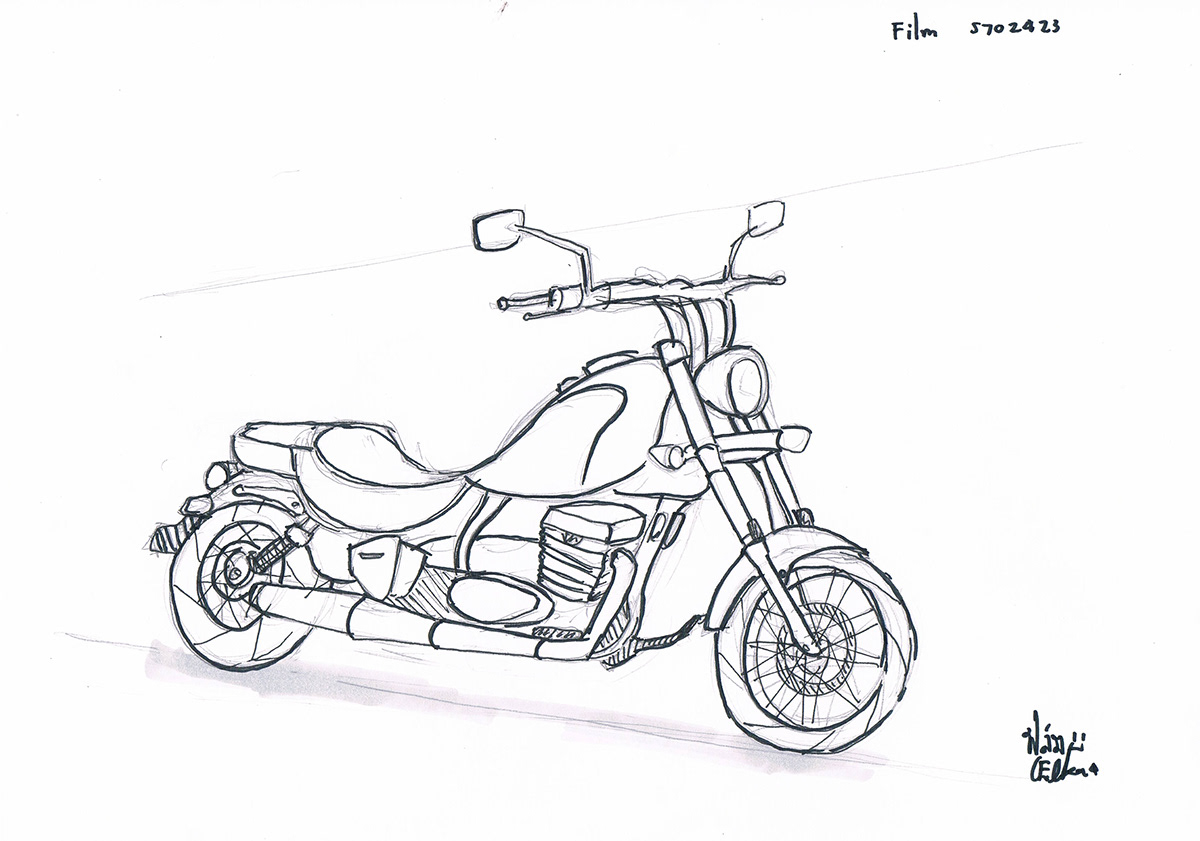 motorcycle sketch