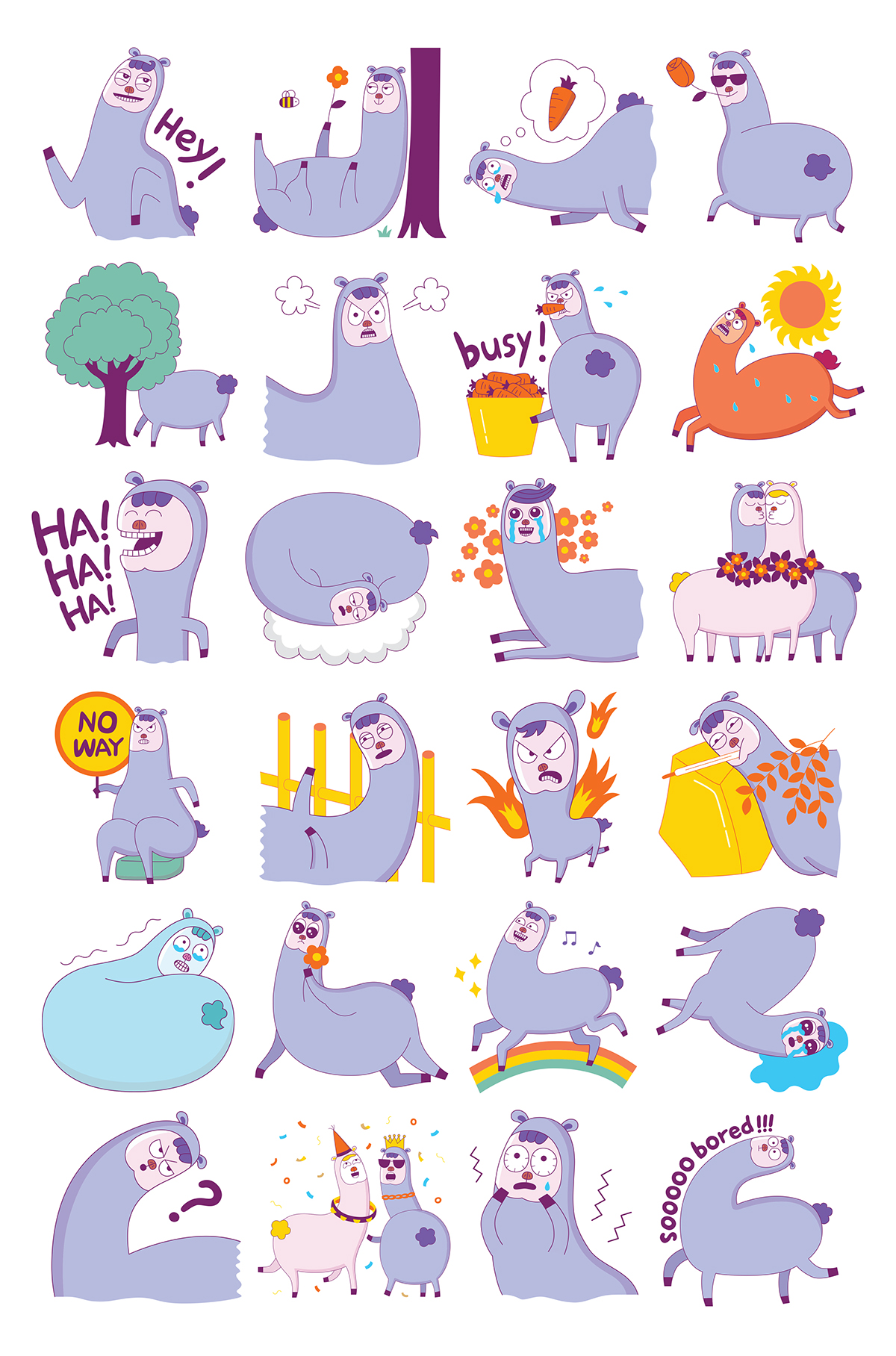 google google allo sticker drama llama ILLUSTRATION  Character humor Emoji app Fun