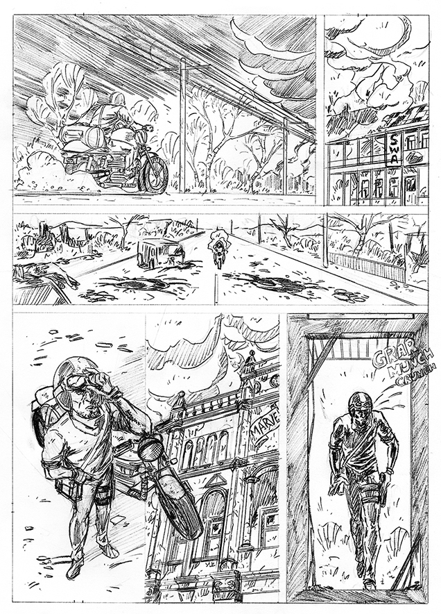 Hulk Thor marvel Avengers superheroe ink pencil comic book page sequential art superman batman noir