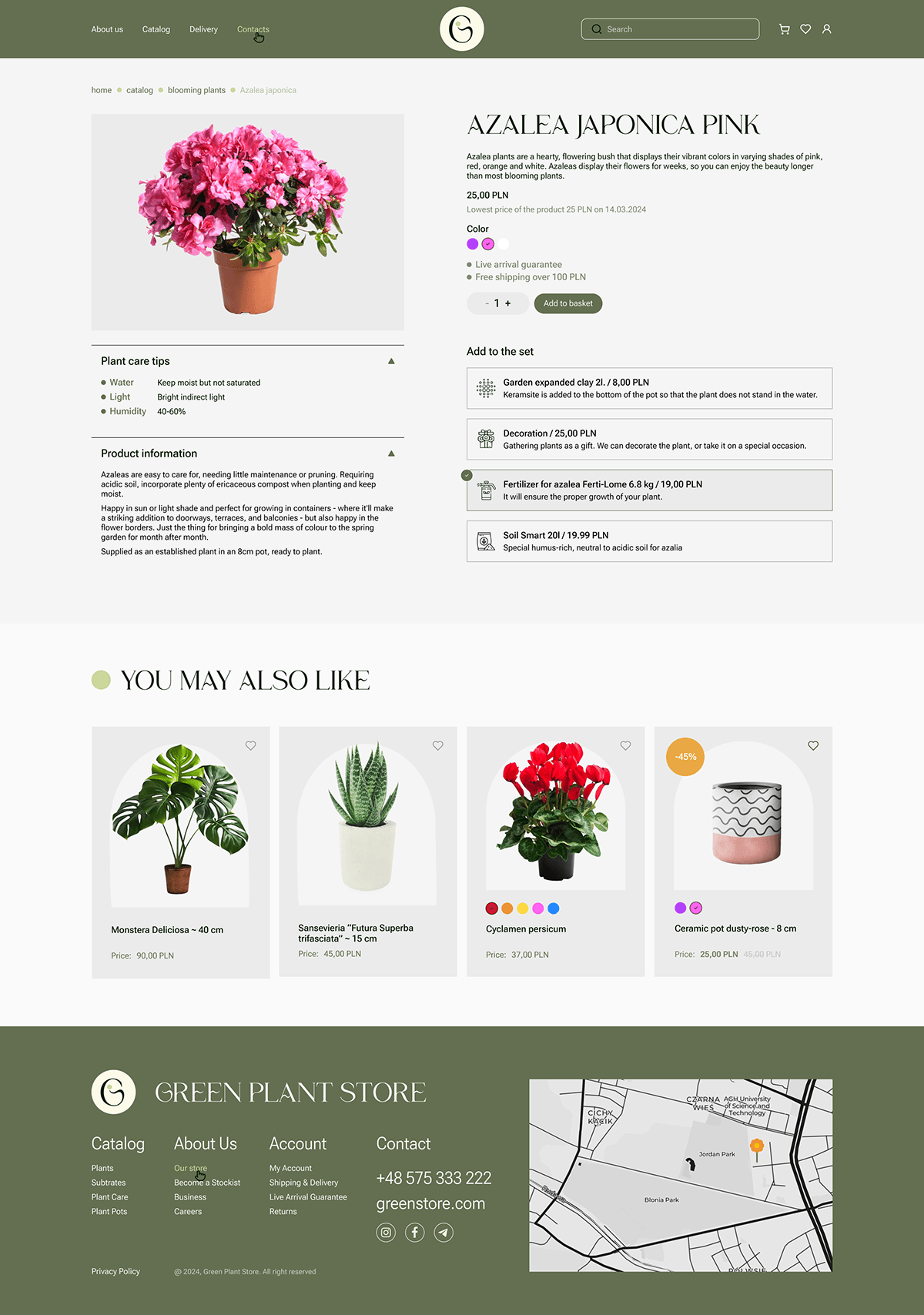 ux/ui e-commerce Website houseplant onlinestore shop adaptive design Webdesign Flower Shop plantstore