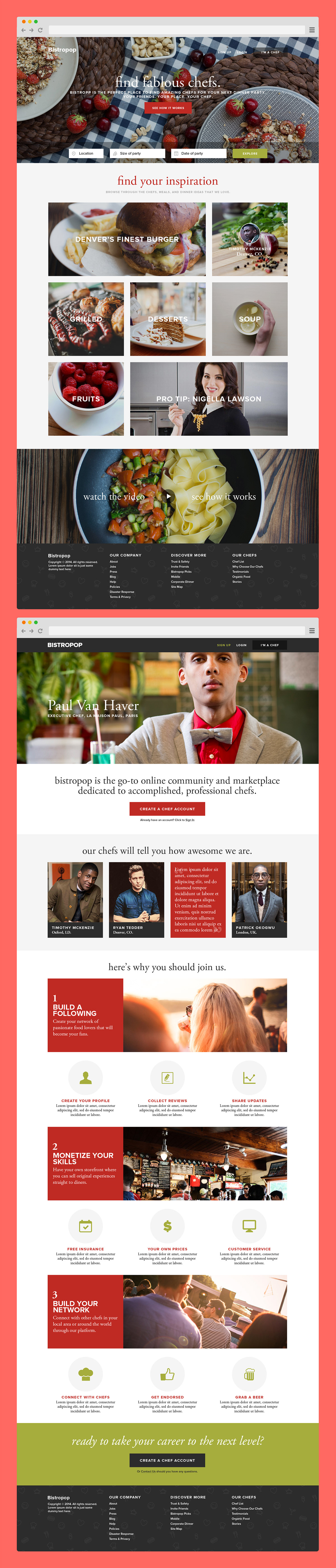 chefs website landing page website designer Website Developer ui ux