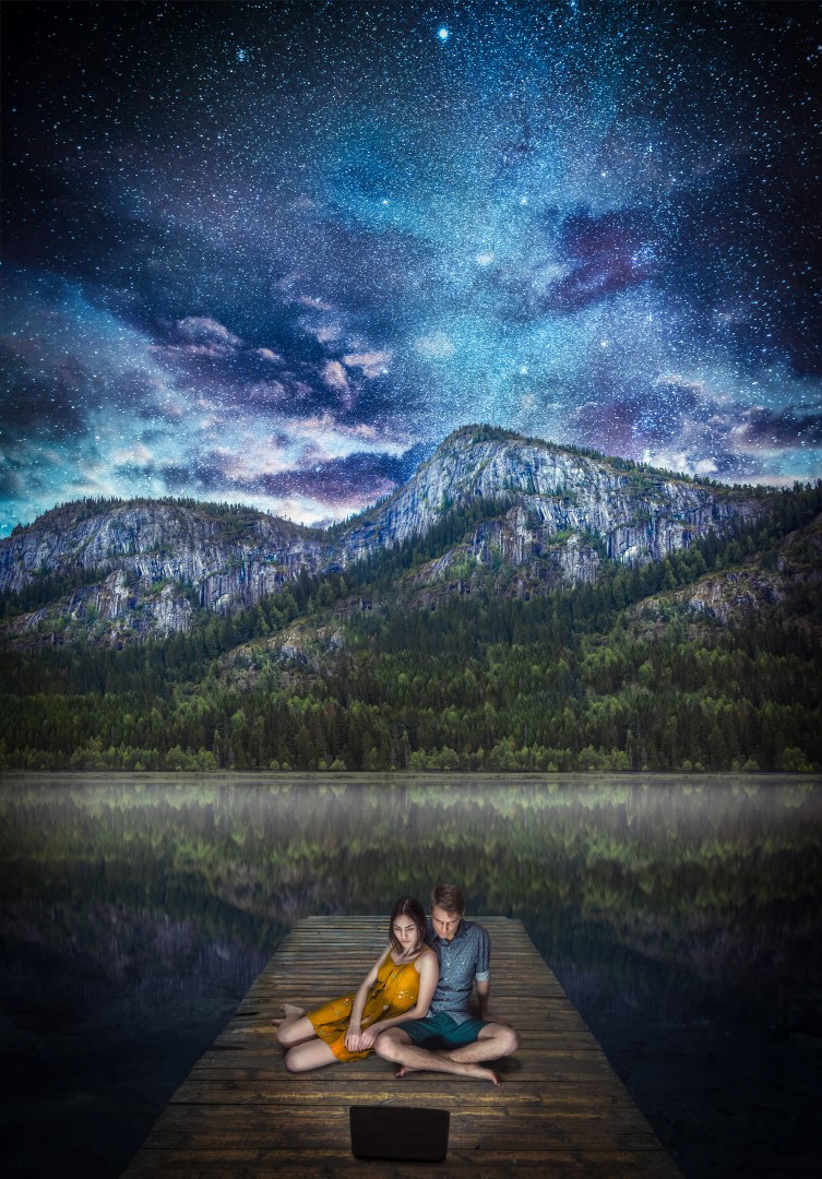 Technology Computer couple girl boy woman norway SKY stars lithuania lake photoshop
