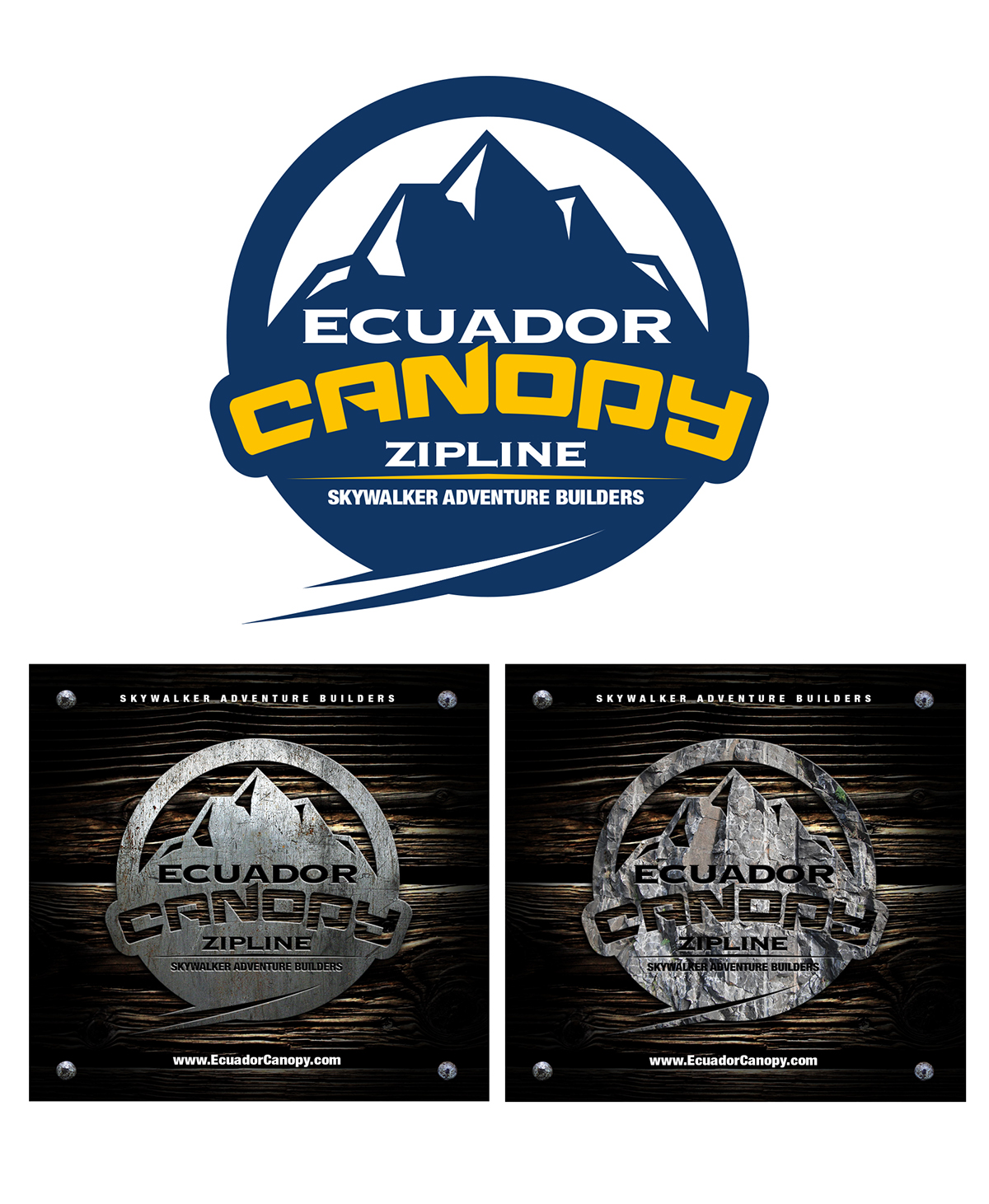 Ecuador canopy zipline logo ILLUSTRATION  adventure