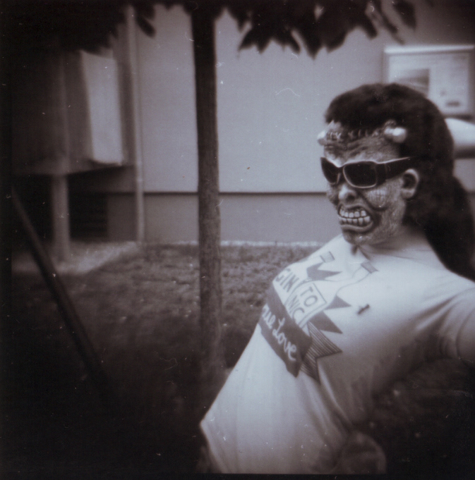 analog analog photography black and white Retro monster mask monster mask. Park 120er roll film