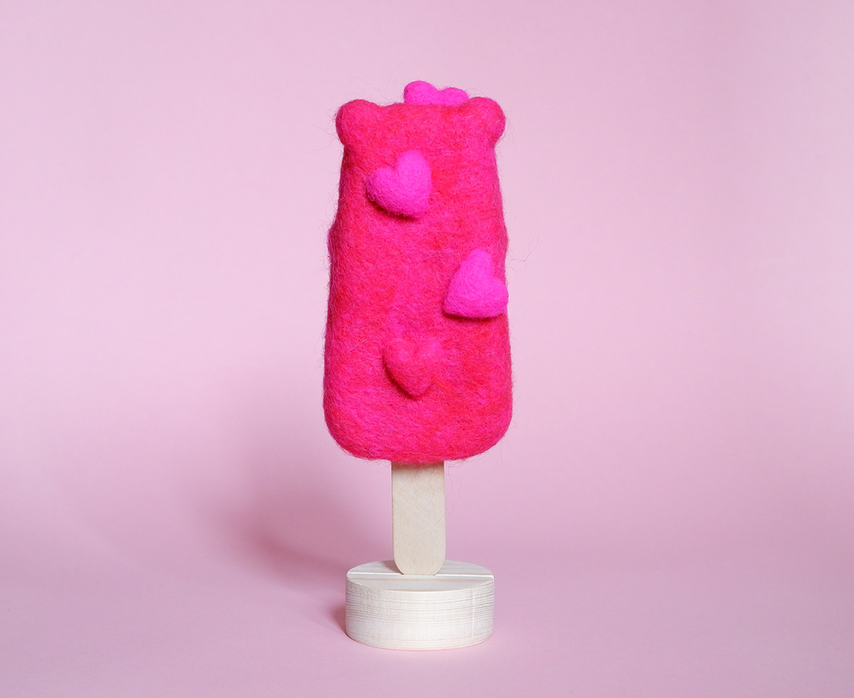 art toy collectible art toy droolwool fiber art toy needle felted art toy toy art toy design  valentines day wool felt soft sculpture