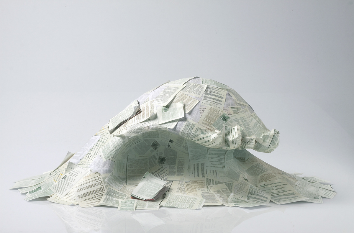 OLA wave papel escultura tallado normandia letras coorporeo moldeado Fotografia tsunami agua water paper