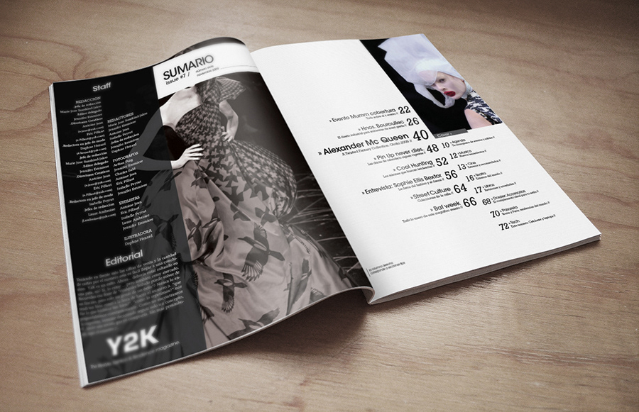 editorial  Magazine  Y2K tipografia revista cosgaya  alexander mc Mc Queen