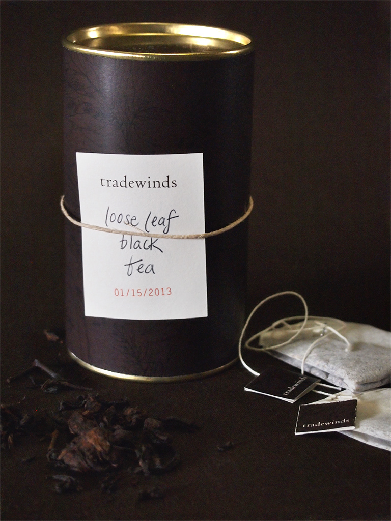 tradewinds  spices identity system jars letterhead business card envelope Signage tea Blends store kimberly low