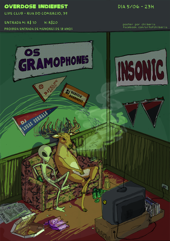 indiefest Overdose alien grunge alce moose sofa music poster band poster show poster party insonic os gramophones