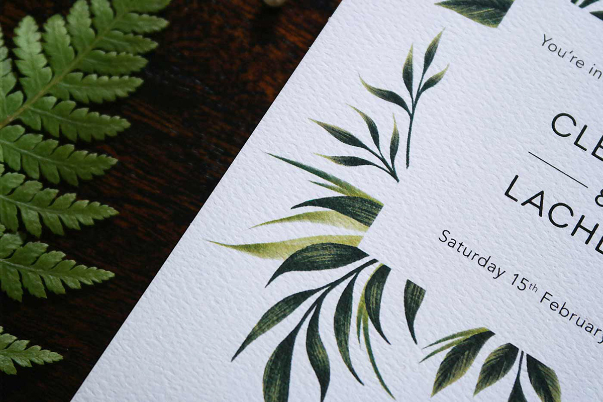 wedding invite Invitation greenery foliage leaves pattern seamless template suite