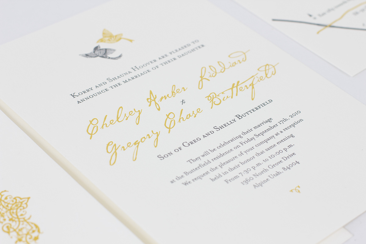 letterpress  letter press  wedding invitation