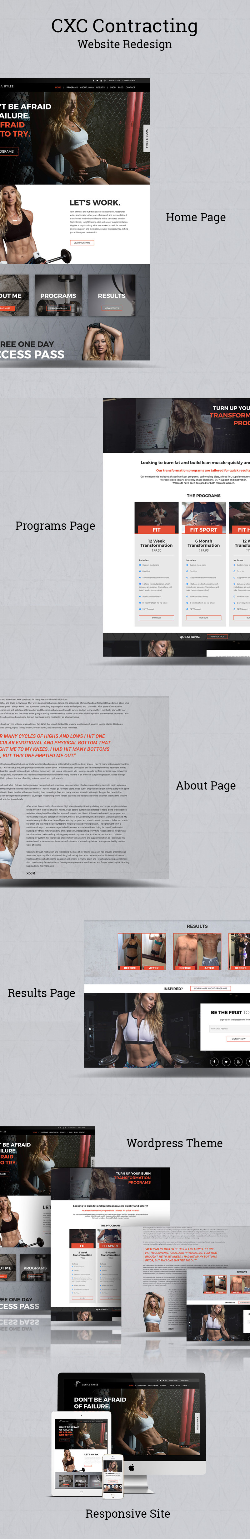 Web Design  web development  wordpress theme fitness website