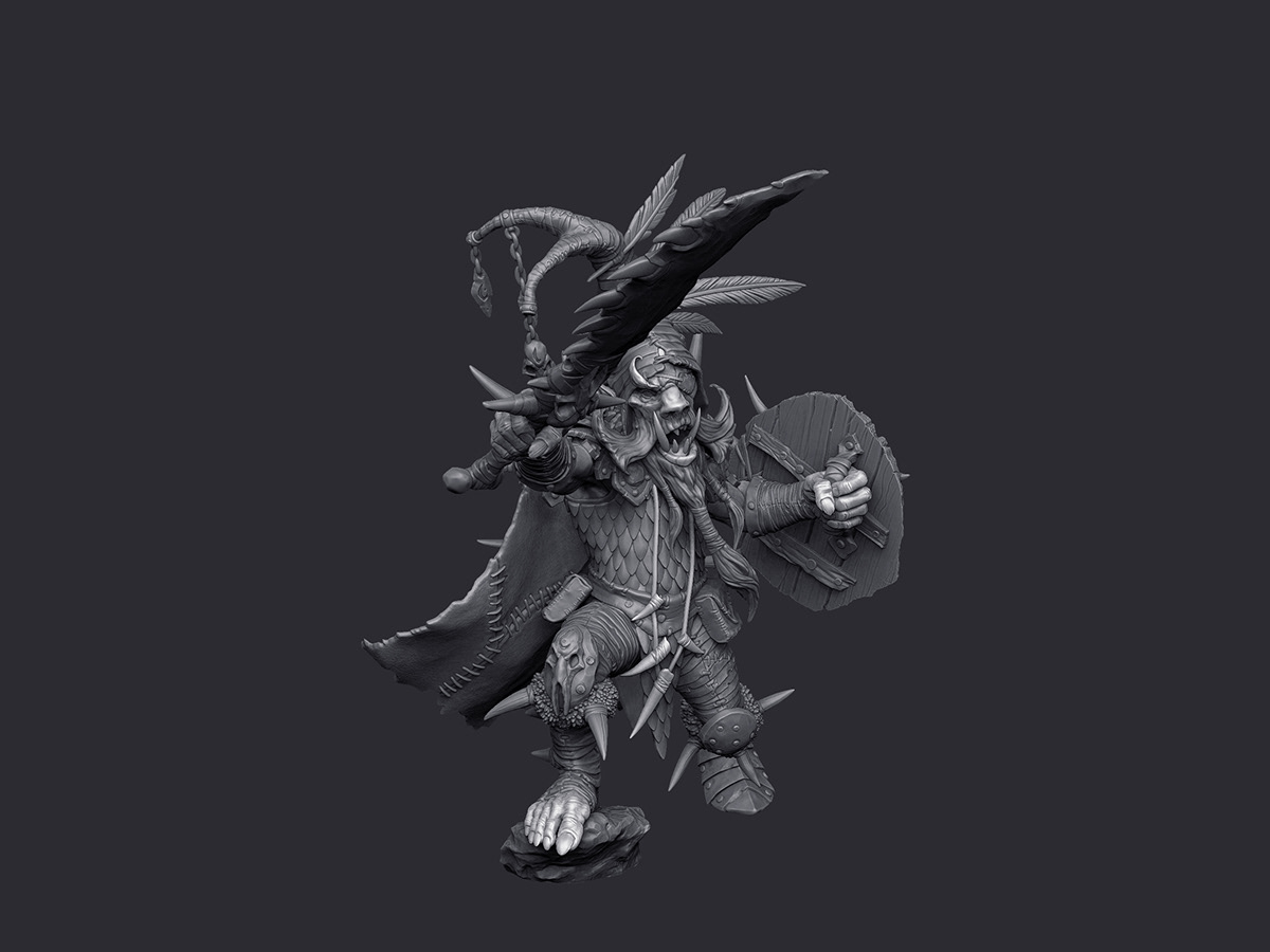 fantasy 3d print Digital Sculpting warrior miniatures