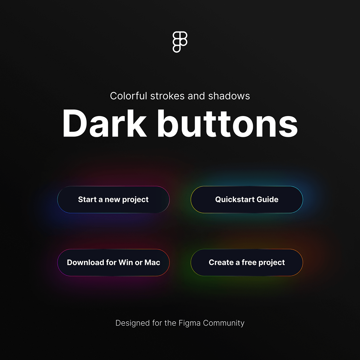 buttons Collection dark buttons dark theme Figma Figma community figma design identity ui design UI UX design