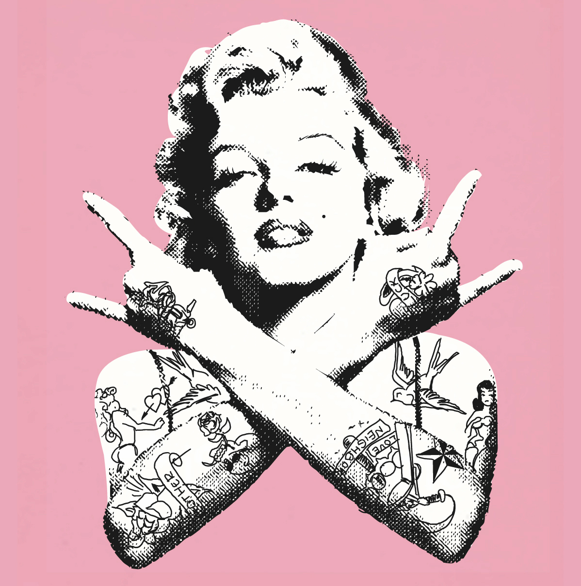Marilyn Monroe tattoo,marilyn,tattoo,t-shirt,cross,Manrilyn Monroe,Davi Aug...