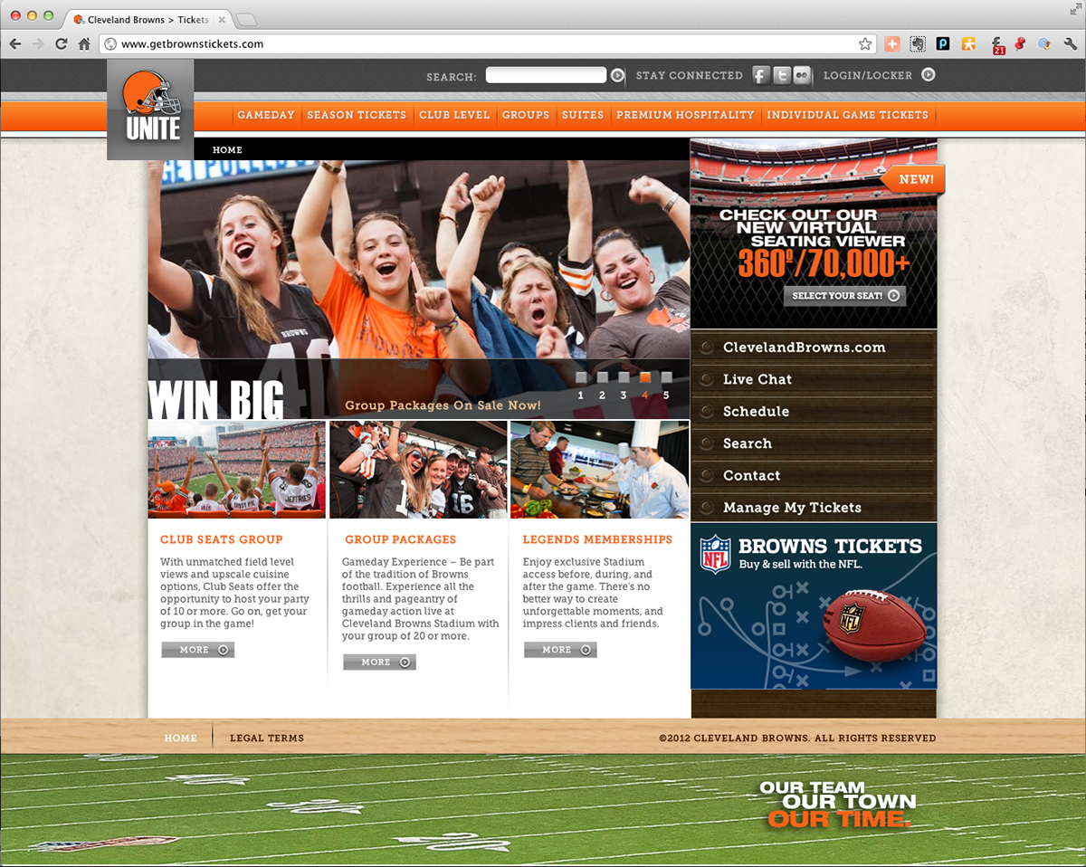 Website Design  nfl Cleveland Browns visualizer