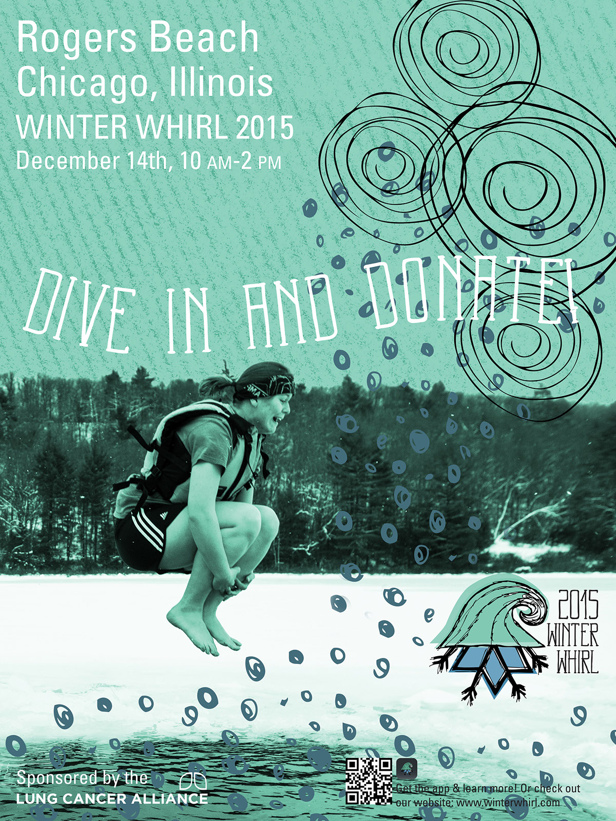 Polar Swims winter Ocean blue Poster Design app Web Scrolling Paralax