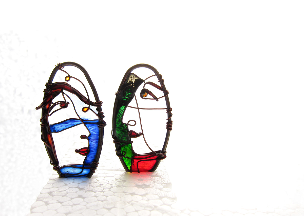 jewelry silver sterling silver silver wire copper copper wire faces colors design earrings metal