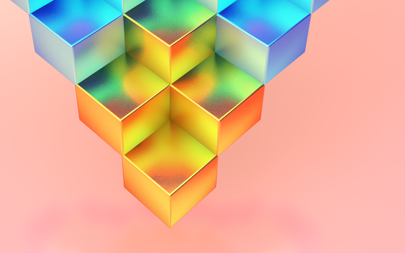 chrome colors illusion triangle cinema4d camera meechain 3D