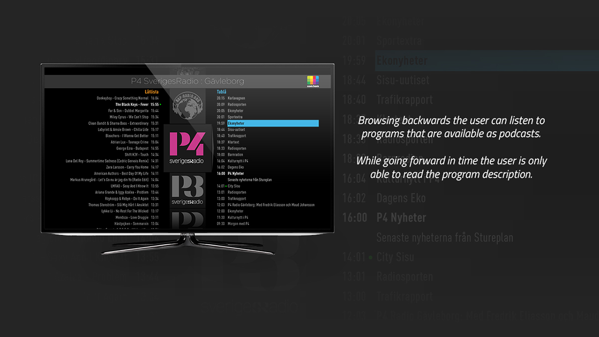 Adobe Portfolio tv UI ux TiVo Radio app